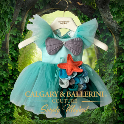 Fairytale-Level Baby Girl Mermaid Dress Starfish and Tail Outfit (Age 1-5)