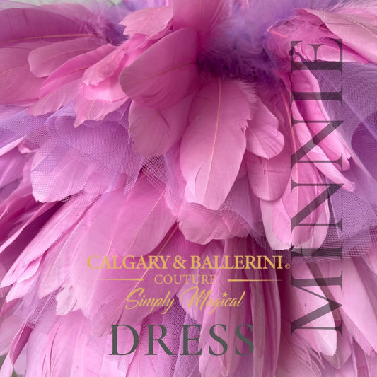 purple feather dress 