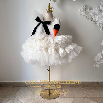 Shop Mommy and Me Swan Dress – Luxury White Feather Heirloom Gown for Professional Milestone Photography, Calgary and Ballerini