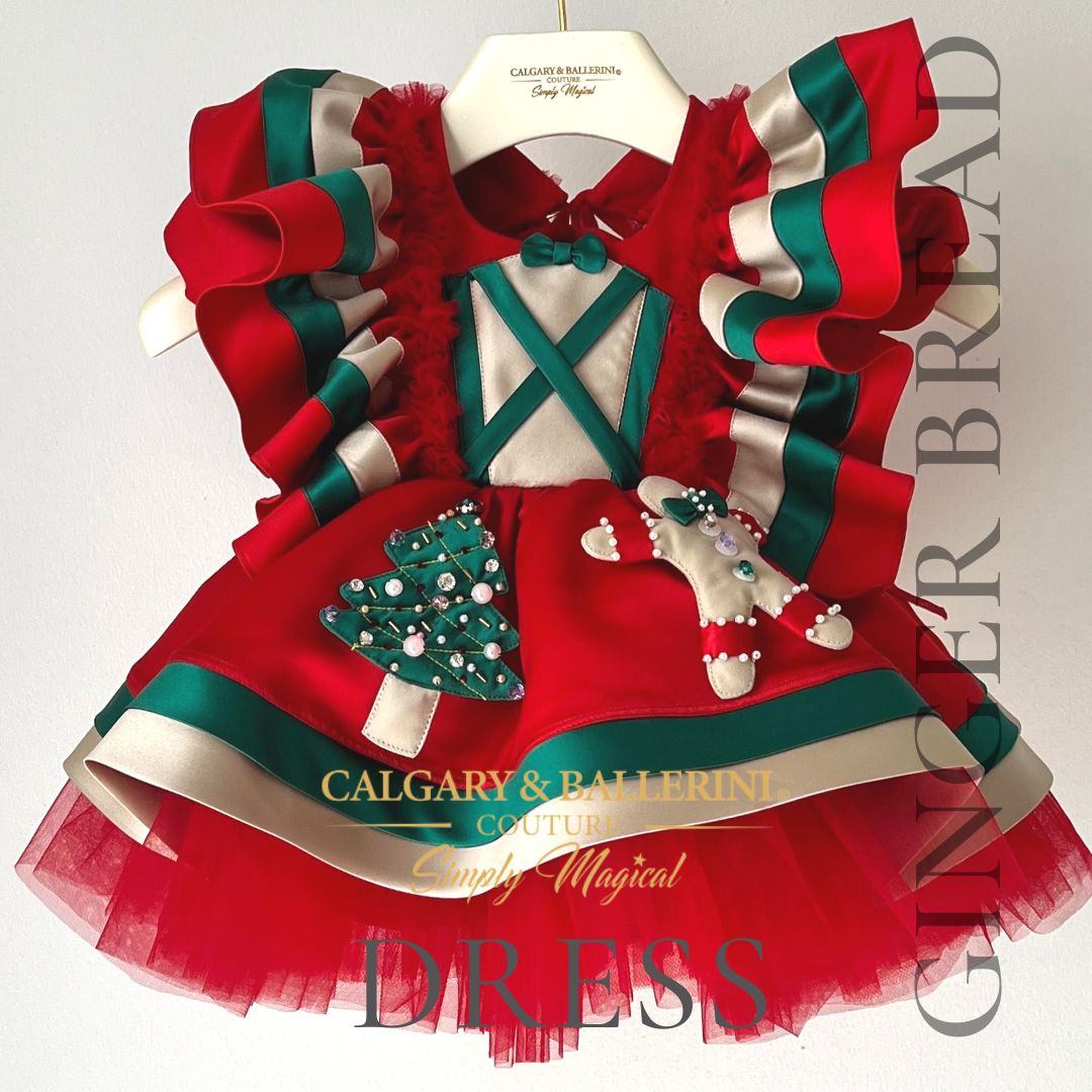 Luxury Heirloom Gingerbread Dress Holiday Portrait Outfit