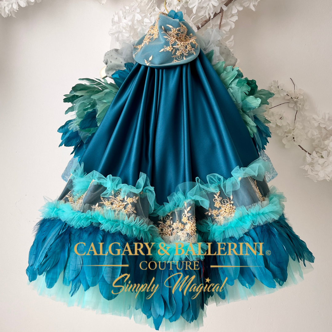 Royal Emerald Peacock Holiday Dress