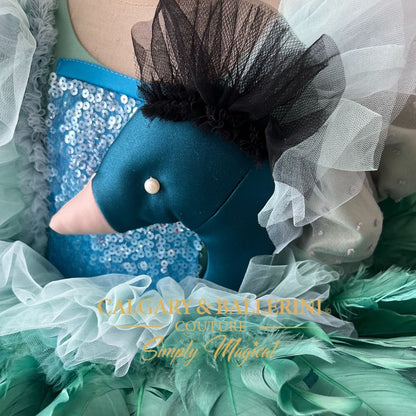 Royal Peacock Holiday Dress | Kids Luxury Collector Outfit (Ages 1–8)