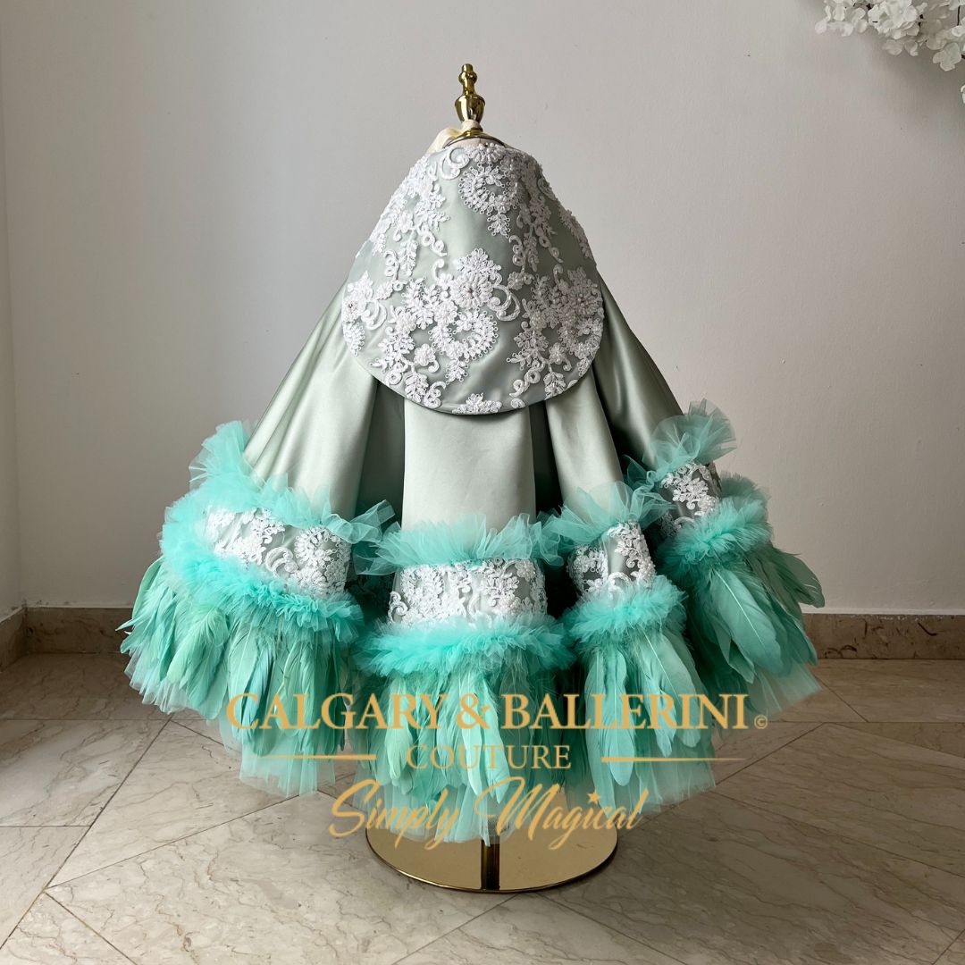 Royal Peacock Holiday Dress | Kids Luxury Collector Outfit (Ages 1–8)