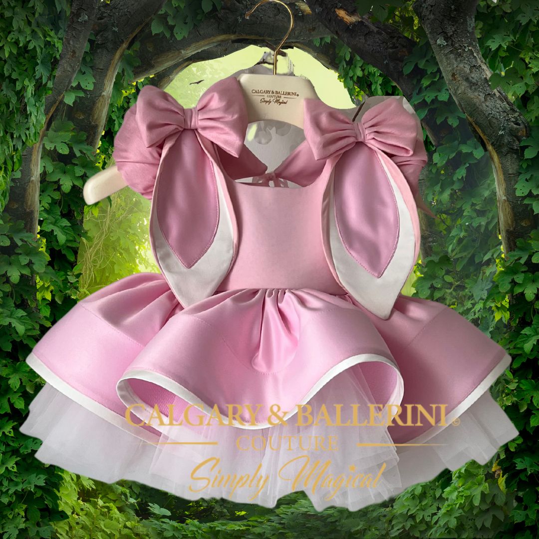 Pink Bunny Costume for Girls (Ages 6M–6Y) | Kids Couture & Bunny Hat