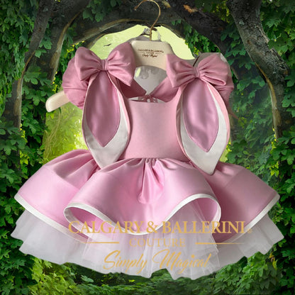 Pink Bunny Costume for Girls (Ages 6M–6Y) | Kids Couture & Bunny Hat