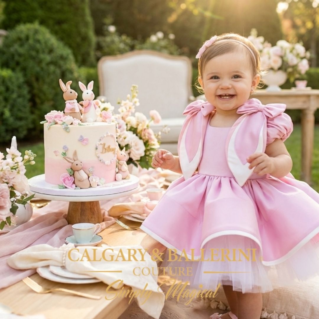 1st Birthday Dress | Pink Bunny