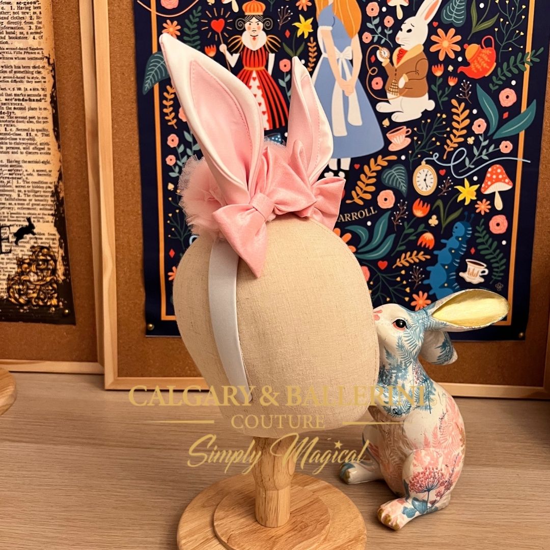 Easter Bunny Ears with Pink Bows