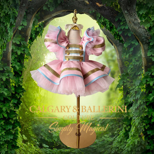 Pink & Gold Nutcracker Luxury Baby Girl Costume | High-End Holiday Dress