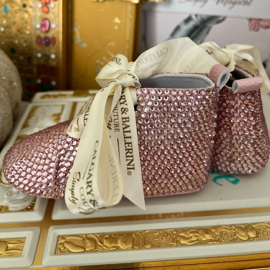 Pink Rhinestone Baby Shoes -  FINAL SALE COUTURE