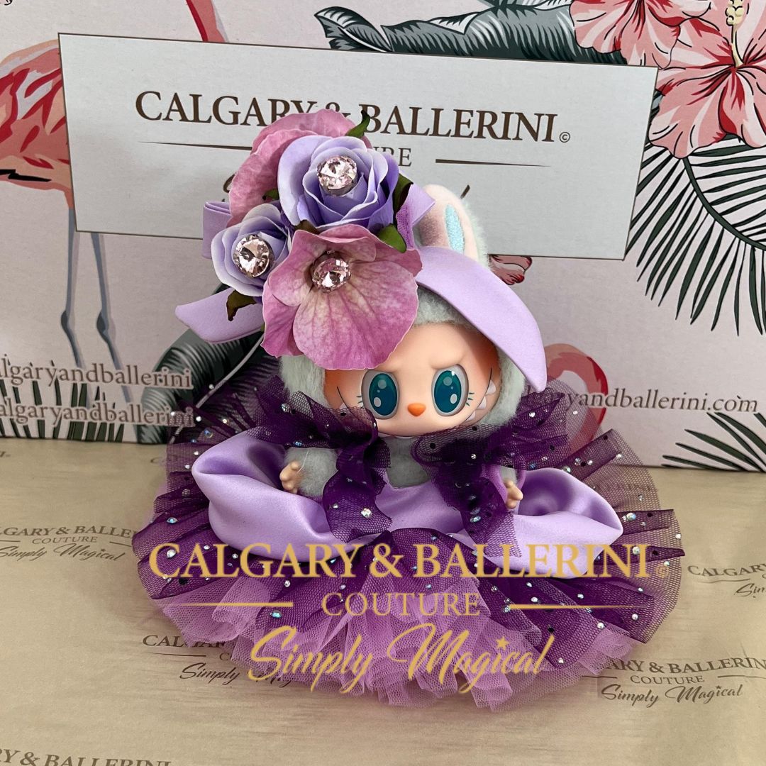 labubu purple dress $250 PHENOMENAL Doll Runway Gown for Labubu Rapunzel Princess Outfit
