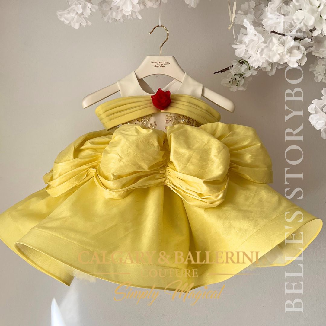 disney princess belle costume on hanger 