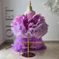 Toddler Pageant Dresses front view feather dress on mannequin 