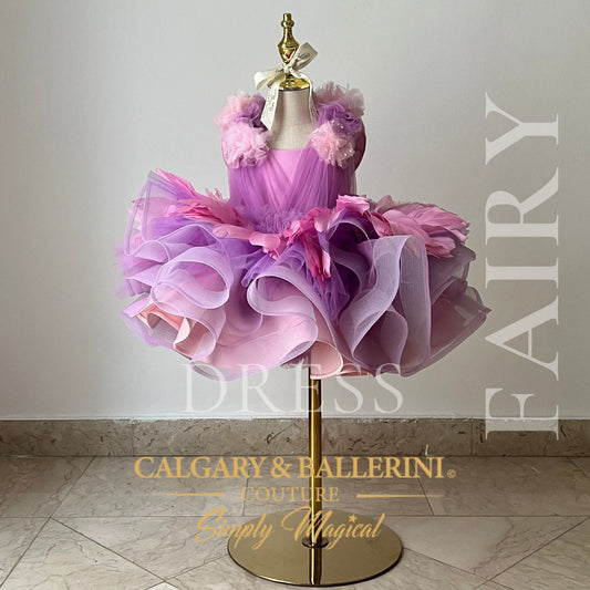 tinkerbell ballet costume on mannequin knee length tutu dress in purple  