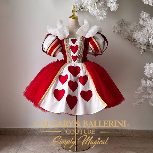 Luxury Queen of Hearts costume for adults inspired by Alice in Wonderland.