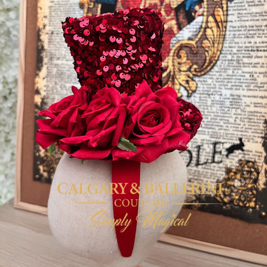 Queen of Hearts Top Hat - Ruby Red