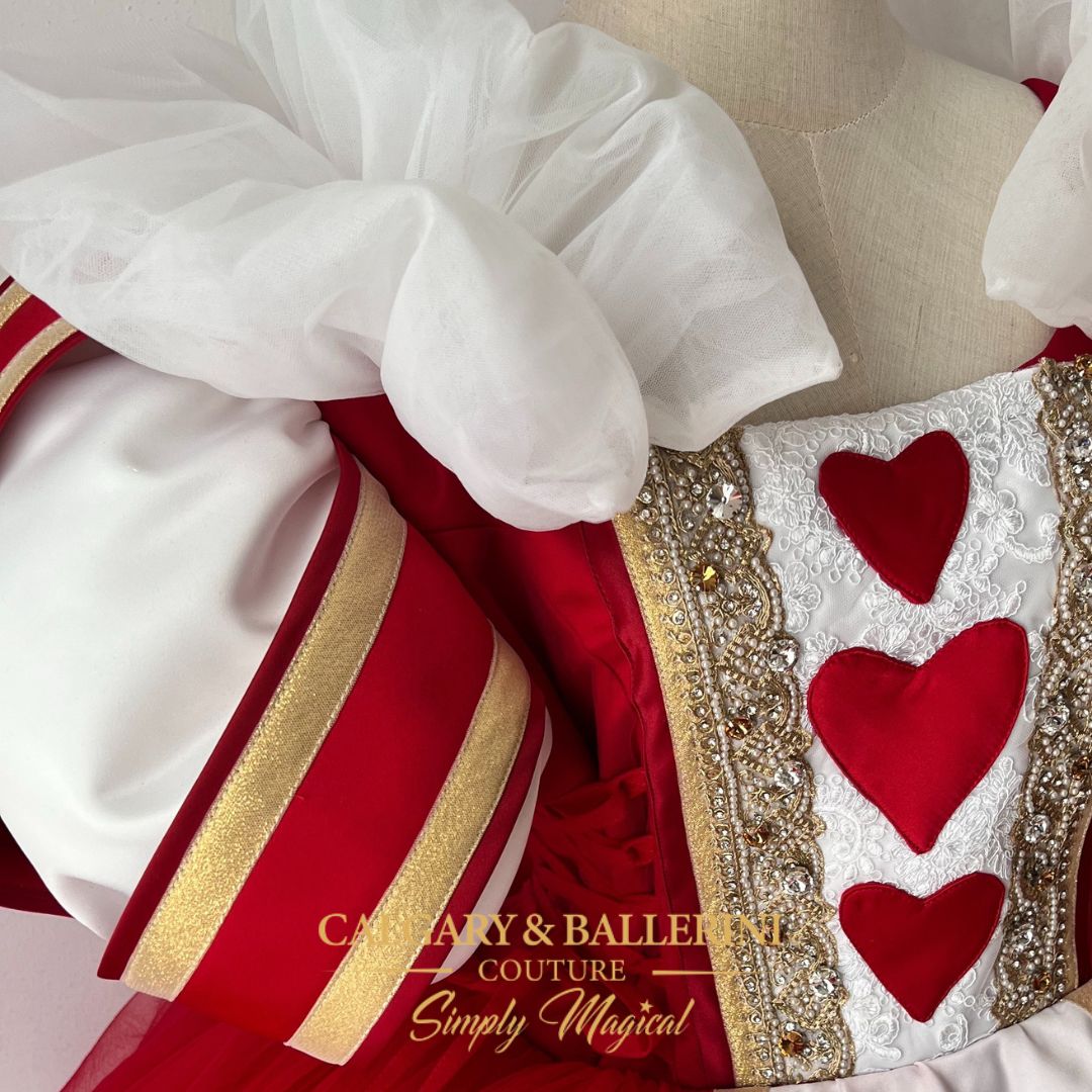 Stunning Queen of Hearts dress for Quinceañera or Sweet 16 celebrations.