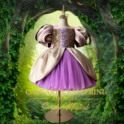 Disney inspired Princess Rapunzel dress twirl style 