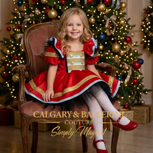 Red and Gold Nutcracker Holiday Dress