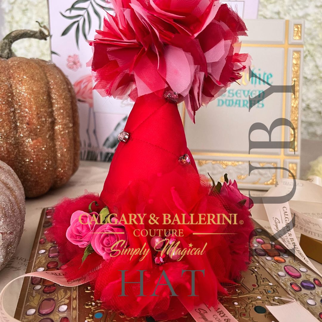 Ruby Red Fairytale Birthday Party Hat