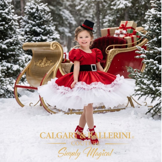 Luxury Baby Girl First Christmas Dress | Santa Holiday Dress