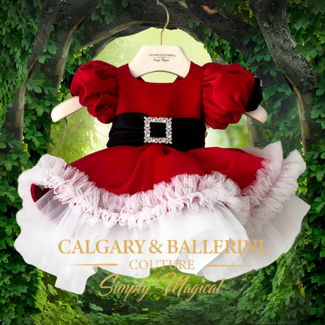 Santa Baby Couture Girls Christmas Dress | $450+ Luxury Holiday Gown | Calgary & Ballerini