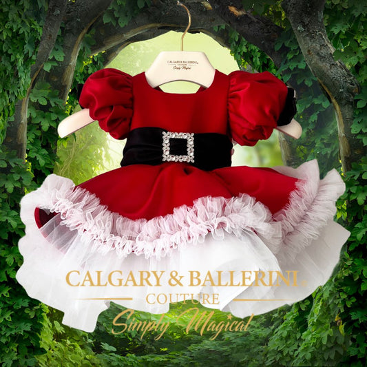 Santa Baby Couture Girls Christmas Dress | $450+ Luxury Holiday Gown | Calgary & Ballerini