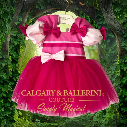 buy winnie the pooh baby clothes Disney inspired handmade baby girls Piglet Winnie the Pooh Luxury Toddler Dress – Hot Pink Edition