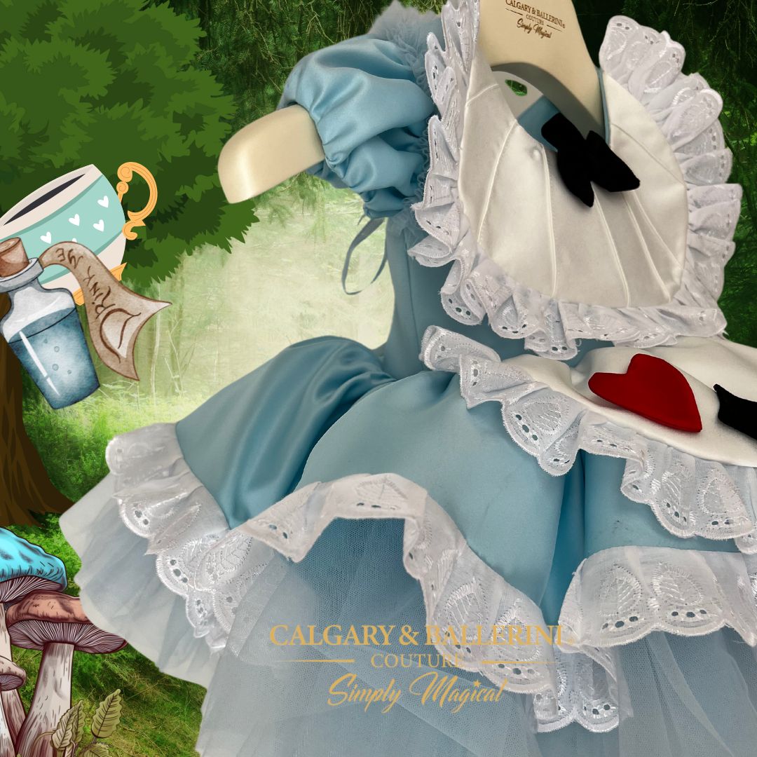 Buy Disney inspired Artisan Alice in Wonderland Dress | Handmade Girls Portrait-Grade Milestone Couture