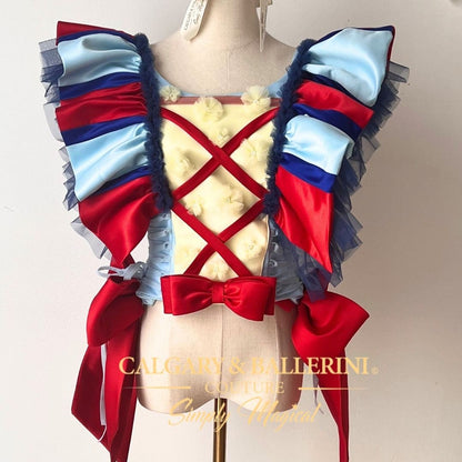 Buy Disney inspired Mommy and Me Snow White corset top by Calgary and Ballerini – Luxury handmade Disney princess matching outfits for milestone portraits.
