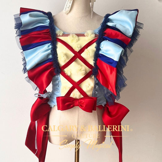 Buy Disney inspired Mommy and Me Snow White corset top by Calgary and Ballerini – Luxury handmade Disney princess matching outfits for milestone portraits.
