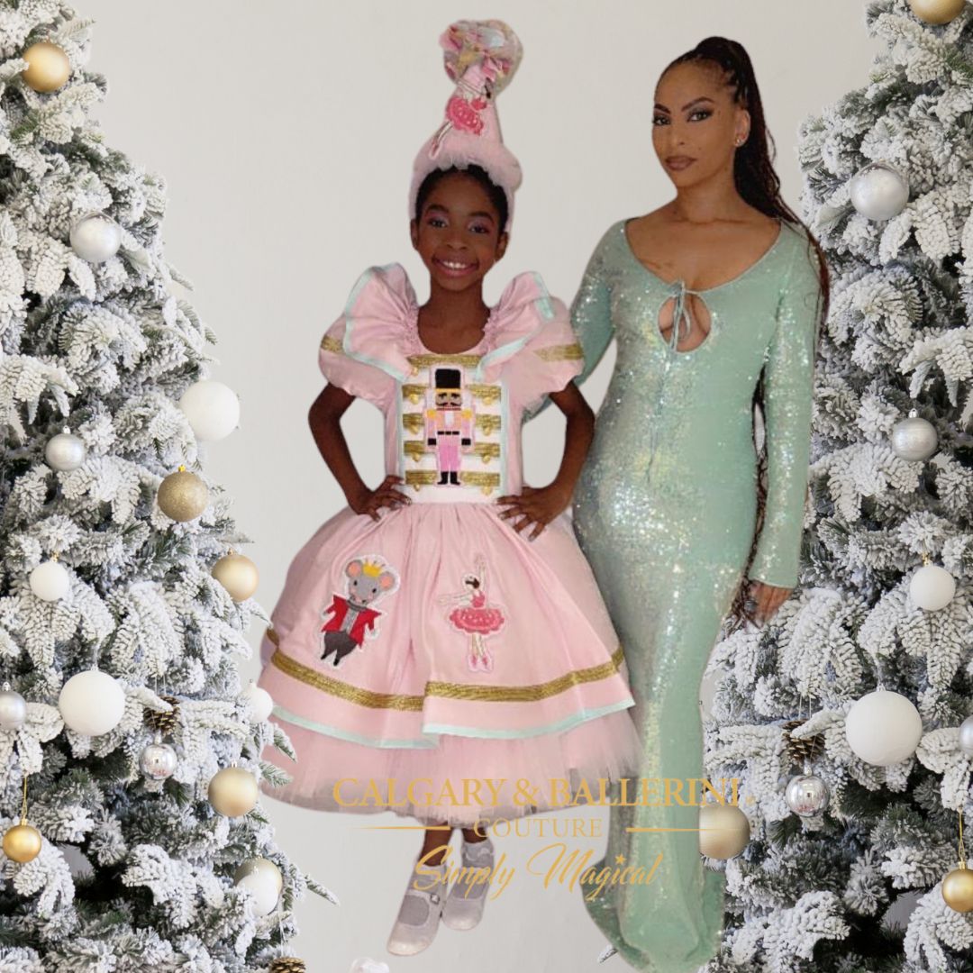 white christmas dresses Sweet Wink Big Girls Nutcracker Trellis Christmas Long Sleeve Tutu Dress - Pink main image 0