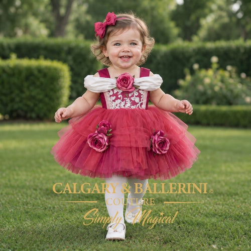 Pink rose baby princess dress
