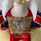 Side view of Snow White 2025 dress with puff sleeves and cape for toddlers