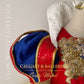 Gold bodice detail on luxury Snow White 2025 girls dress