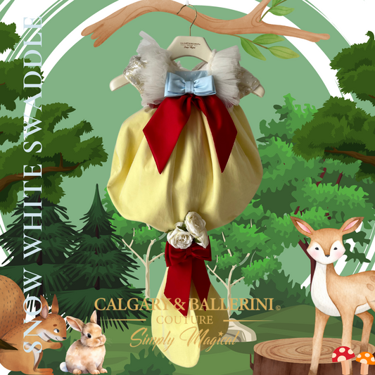 Shop Snow White Take Me Home Swaddle – Unique Luxury Baby Shower Gift for Mom to Be, Handmade Heirloom Quality, Calgary and Ballerini.