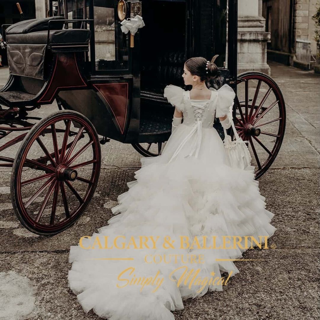 Royal Flower Girl Gown with Cathedral Train (Age 1–12)