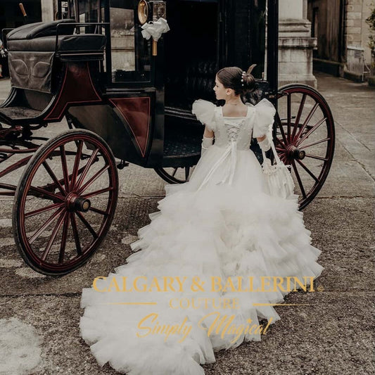 Royal Flower Girl Gown with Cathedral Train (Age 1–12)