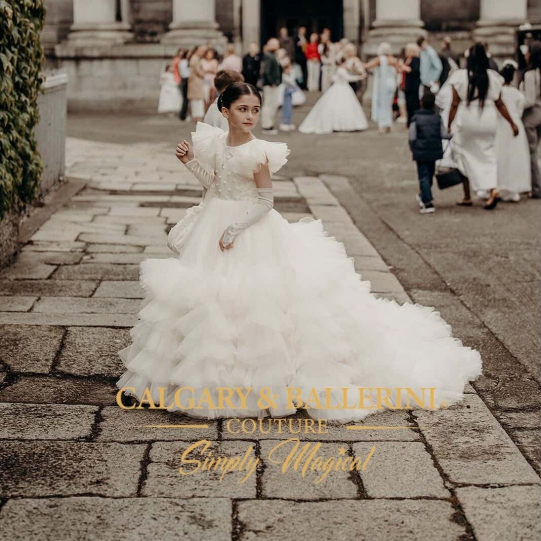 Royal Flower Girl Gown with Cathedral Train (Age 1–12)