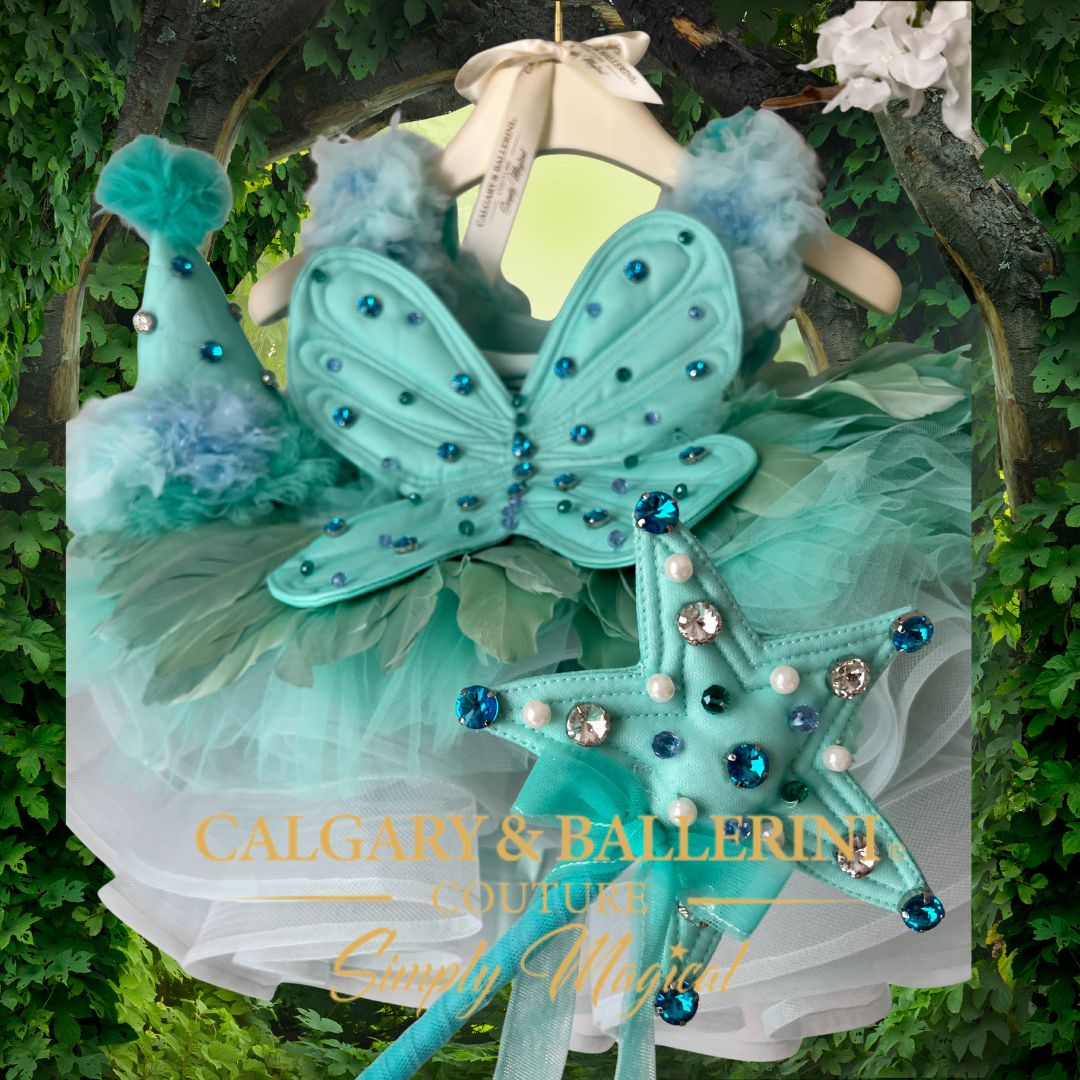 Disney inspired tinker bell fairy dress with wings and wand handmade with rhinestones 