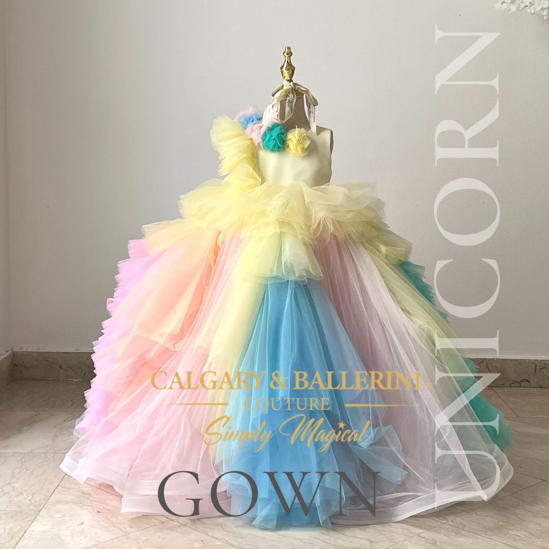Where to buy a Unicorn Costume birthday party dress ? Capture the essence of enchantment with our Magical Unicorn Dreams Birthday Dress. This captivating photo showcases the delicate beauty of the dress, with its flowing skirt, sparkling accents, and whimsical unicorn-inspired details.
