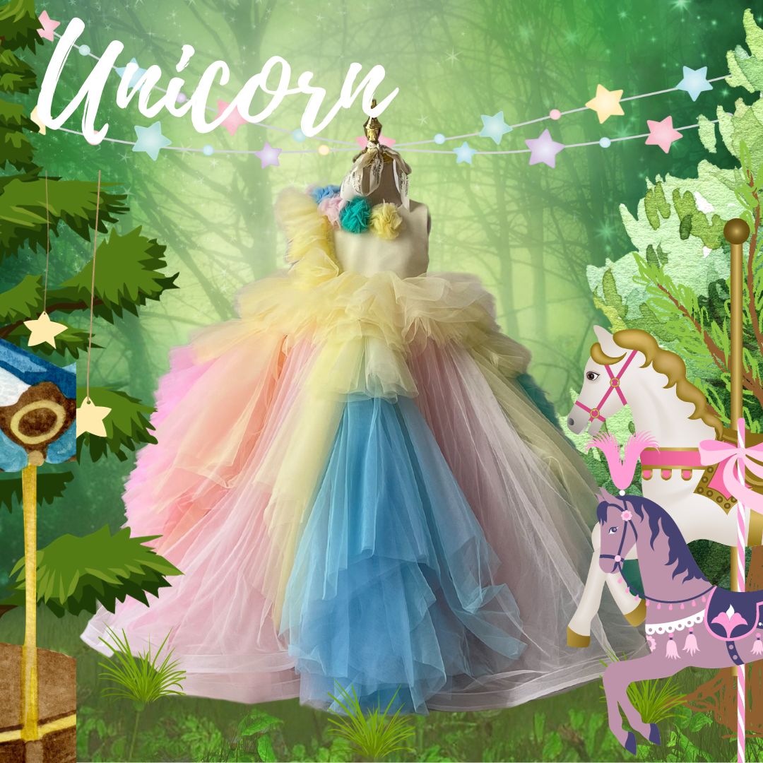 Unicorn Rainbow Tulle Skirt Dress - Just Couture