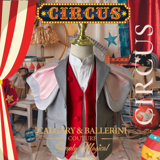 Shop Vintage Circus Boy Suit – High-End Heirloom First Birthday Outfit for Milestone Photography, Calgary and Ballerini.