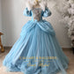 where to buy blue silk tulle cinderella mommy and me bespoke gowns. order mommy and me princess birthday party dresses blue Cinderella Shop Luxury Cinderella Gala Dress for Women – High-End Blue Fairytale Gown for Red Carpet Events and Professional Photography, Calgary and Ballerini.