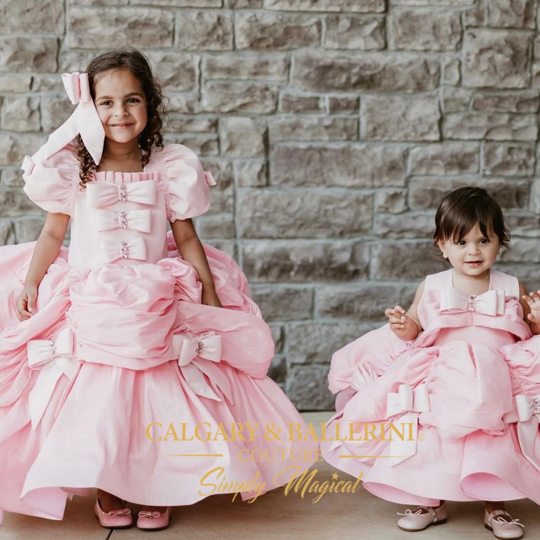 Exclusive Bespoke Parisian Pink Royale Coquette Aesthetic Birthday Dress – Premium Silk and Lace Couture Gown for High-End Birthday Celebrations, Calgary and Ballerini.