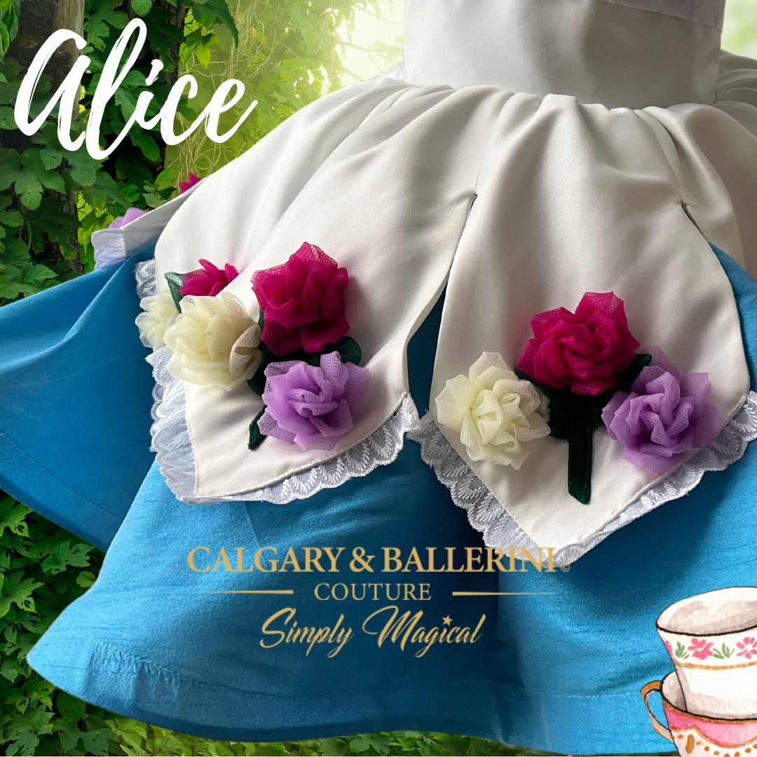 Where to order bespoke Alice in Wonderland first birthday outfits 2026 store. Handmade Alice’s blue dress costume with white apron