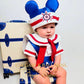 Handmade Boys Sailor Hat – Luxury Nautical Accessory for Cruise Themed Outfits and Professional Milestone Photography, Calgary and Ballerini.
