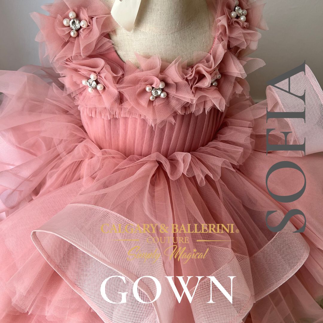 Vintage Hollywood Blush Flower Girl Gown