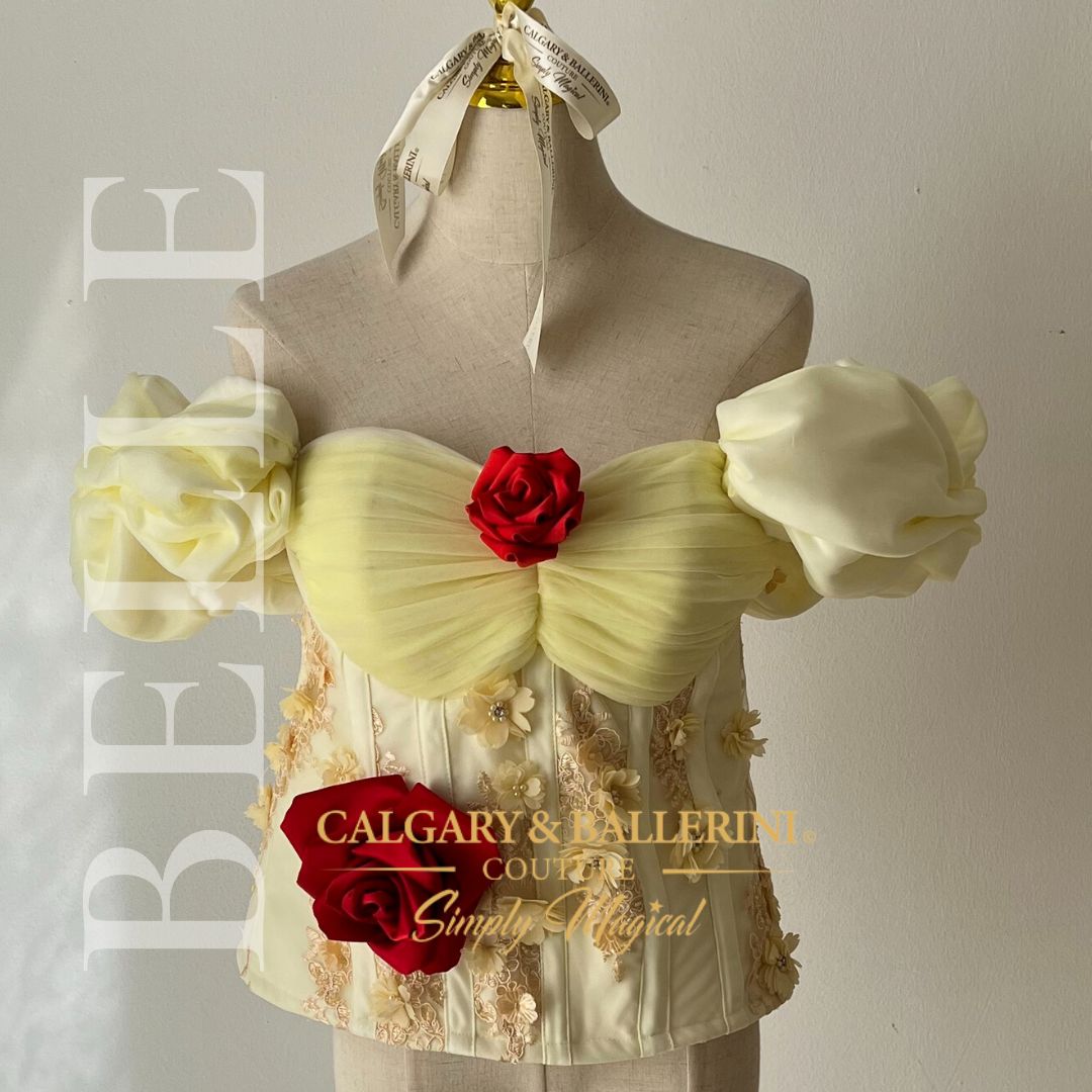 Yellow Belle Corset Costume Dress with Off-Shoulder Design