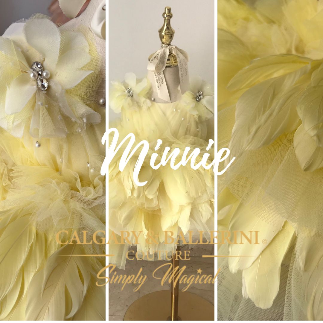 yellow feather dress 