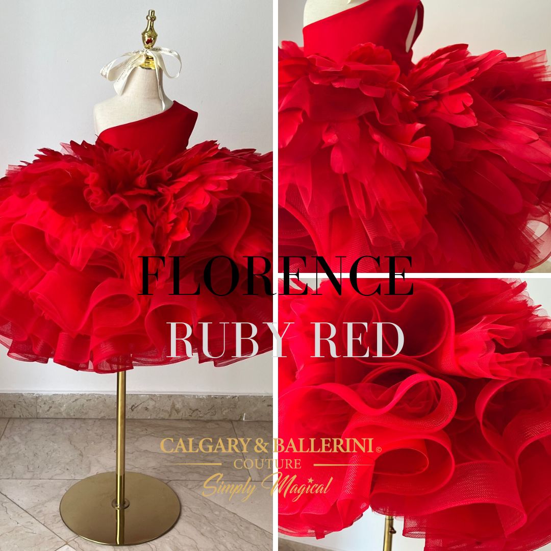 Florence tutu dress in color Ruby Red